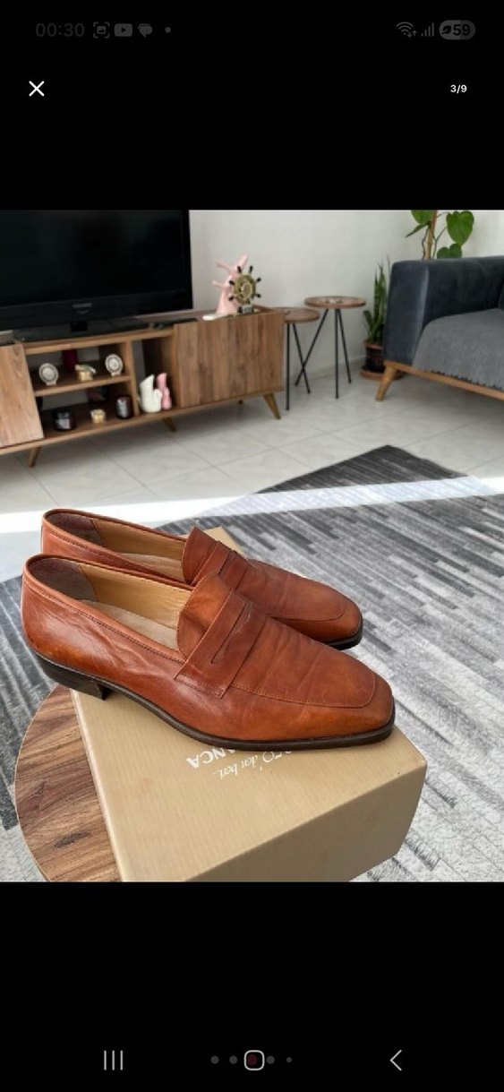 Bej Parlak Deri Erkek Klasik Ayakkabı - Görsel 2