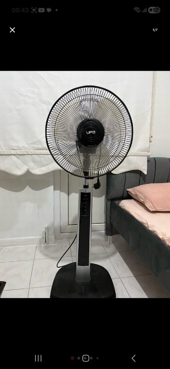 Ayarlanabilir Yükseklikli Beyaz-Gri Ayaklı Vantilatör - Görsel 2