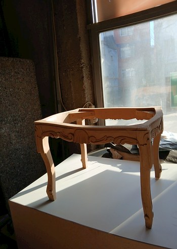 ham oymalı dekoratif sehpa - Görsel 2