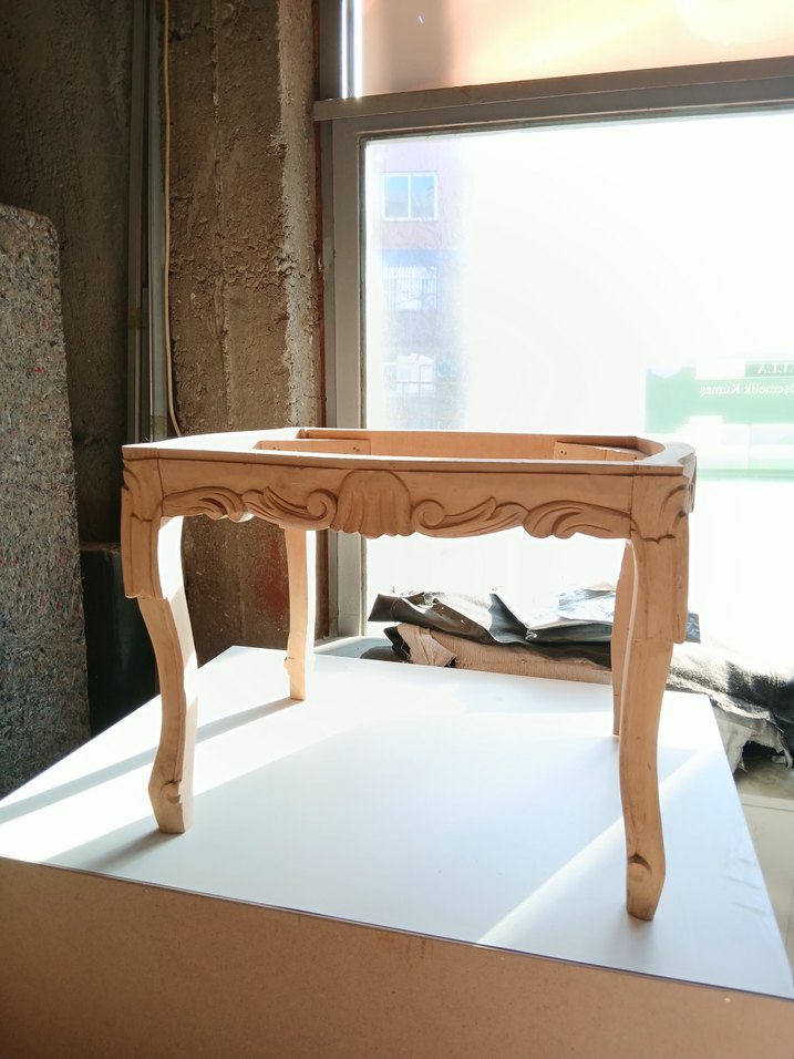 ham oymalı dekoratif sehpa - Görsel 4