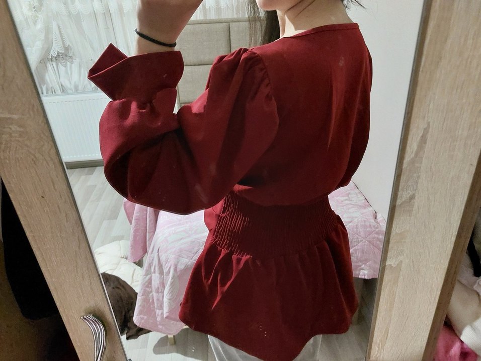 Kırmızı Kadın Midi Elbise - Görsel 4