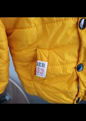 Sarı Erkek Çocuk Baskılı Düğmeli Mont - Görsel 5