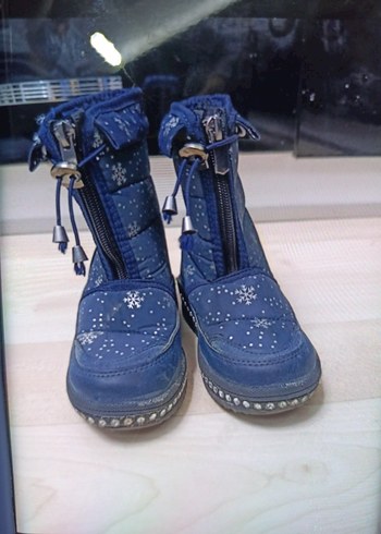 Kız Çocuk Mavi Kar Desenli Kışlık Bot - Görsel 3