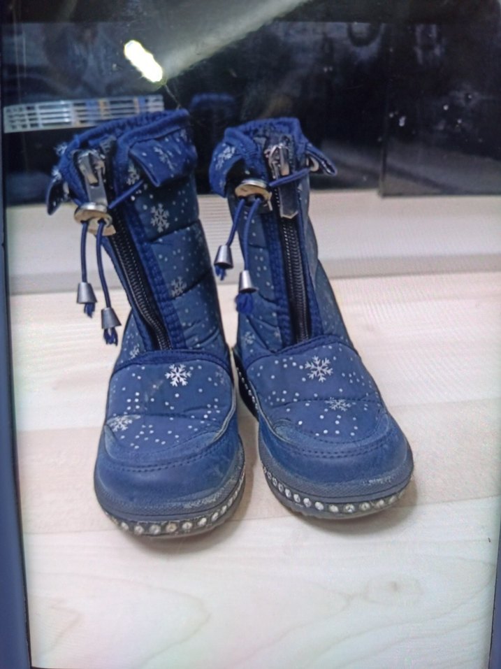 Kız Çocuk Mavi Kar Desenli Kışlık Bot - Görsel 3