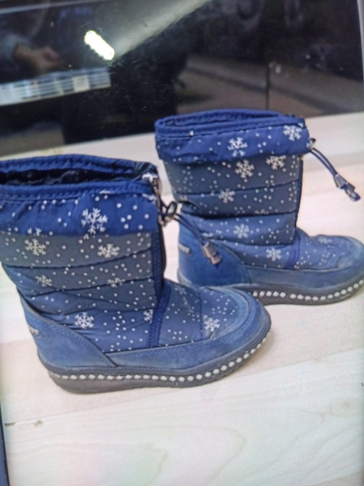 Kız Çocuk Mavi Kar Desenli Kışlık Bot - Görsel 2