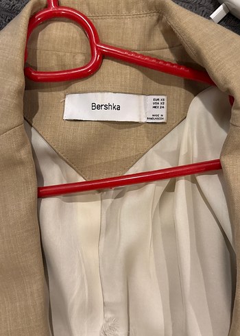 Bej Düğmeli Kadın Keten Blazer Ceket bershka - Görsel 2