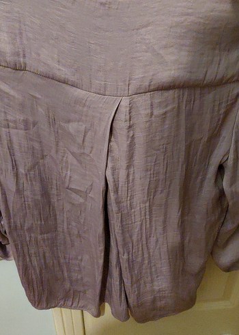 Bej Hamile Keten Bluz V Yaka - Görsel 2