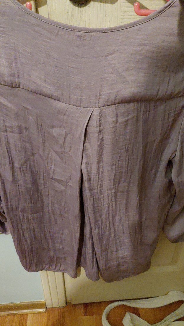 Bej Hamile Keten Bluz V Yaka - Görsel 2