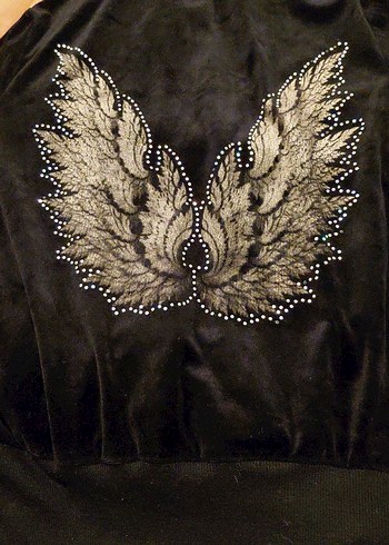 Siyah Nakışlı Süet Kapüşonlu Goth Ceket - Görsel 2