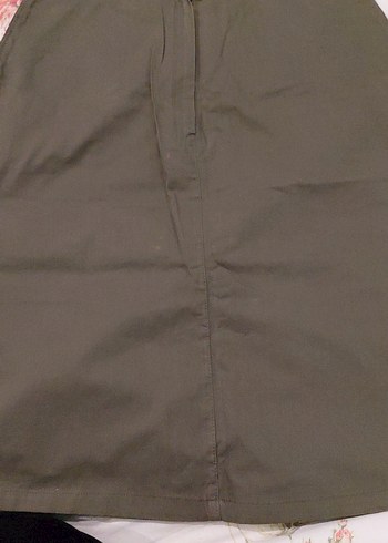 Düz Kesim Haki Hamile Midi Etek - Görsel 2