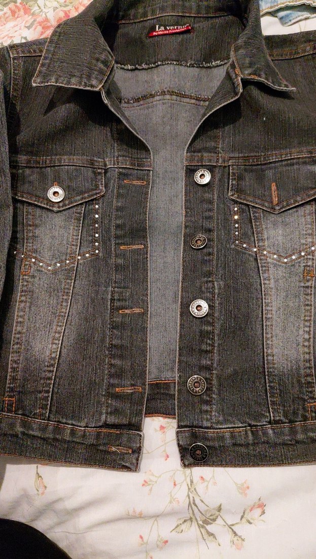 Gri Düğmeli Kolsuz Denim Ceket - Görsel 2