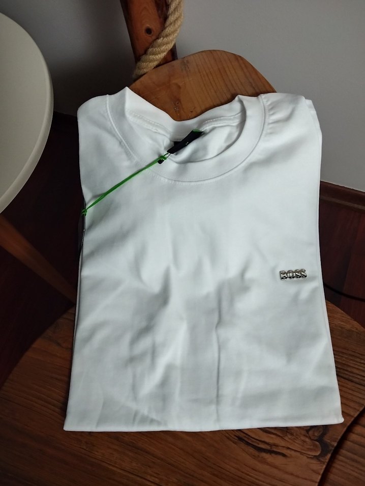 Erkek Beyaz Kısa Kollu Pamuklu Tişört - Görsel 3