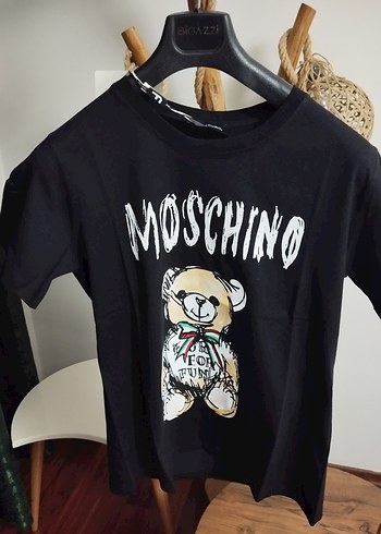 Moschino Siyah Baskılı bayan Tişört - Görsel 2