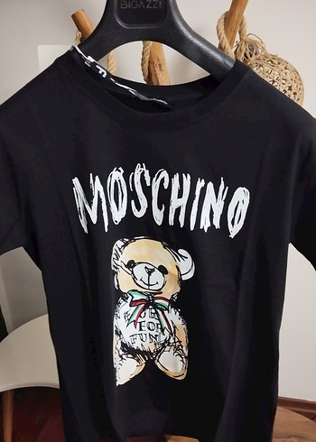 Moschino Siyah Baskılı bayan Tişört - Görsel 3
