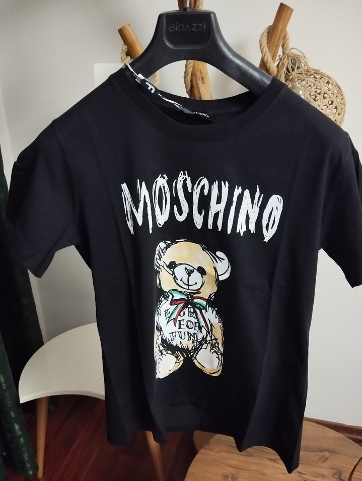 Moschino Siyah Baskılı bayan Tişört - Görsel 2