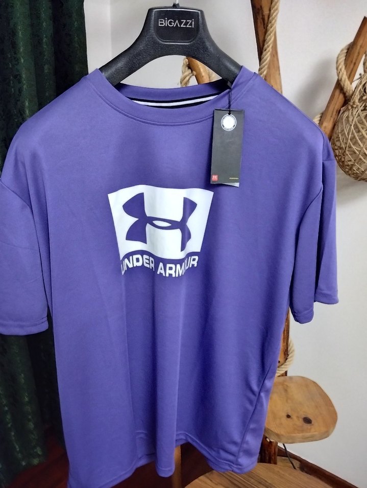 Mor Under Armour Erkek Spor Tişörtü - Görsel 2