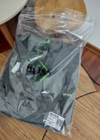 Gri BOSS Erkek Bisiklet Yaka Tişört - Görsel 3