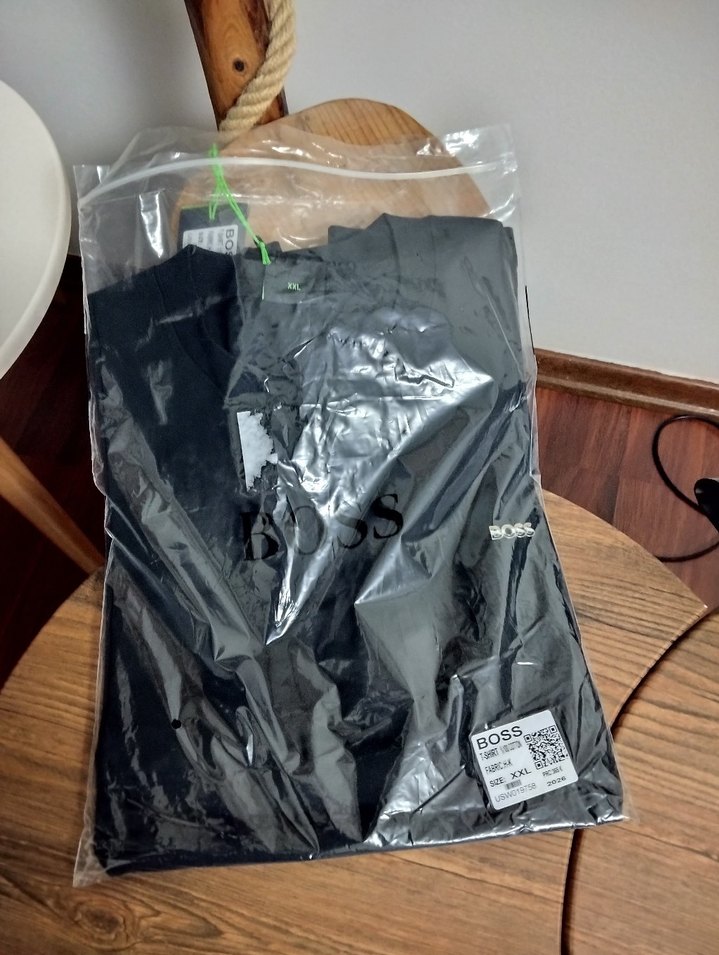 Gri BOSS Erkek Bisiklet Yaka Tişört - Görsel 4