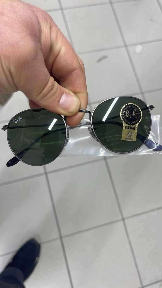 Ray-Ban Yuvarlak Gri ve sarı çerçeveli  unisex Güneş Gözlüğü - Görsel 3
