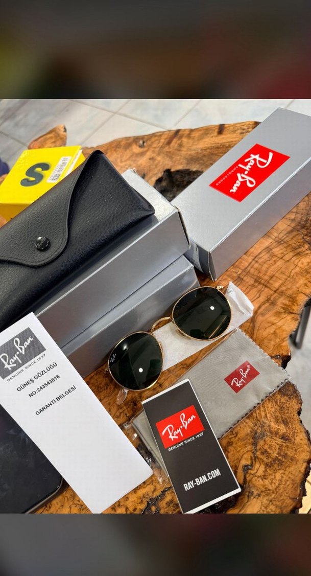 Ray-Ban Yuvarlak Gri ve sarı çerçeveli  unisex Güneş Gözlüğü - Görsel 4