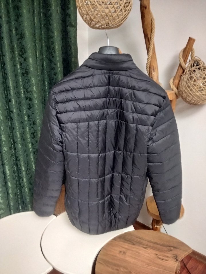 Siyah Erkek dik yaka kapitone Mont - Görsel 4