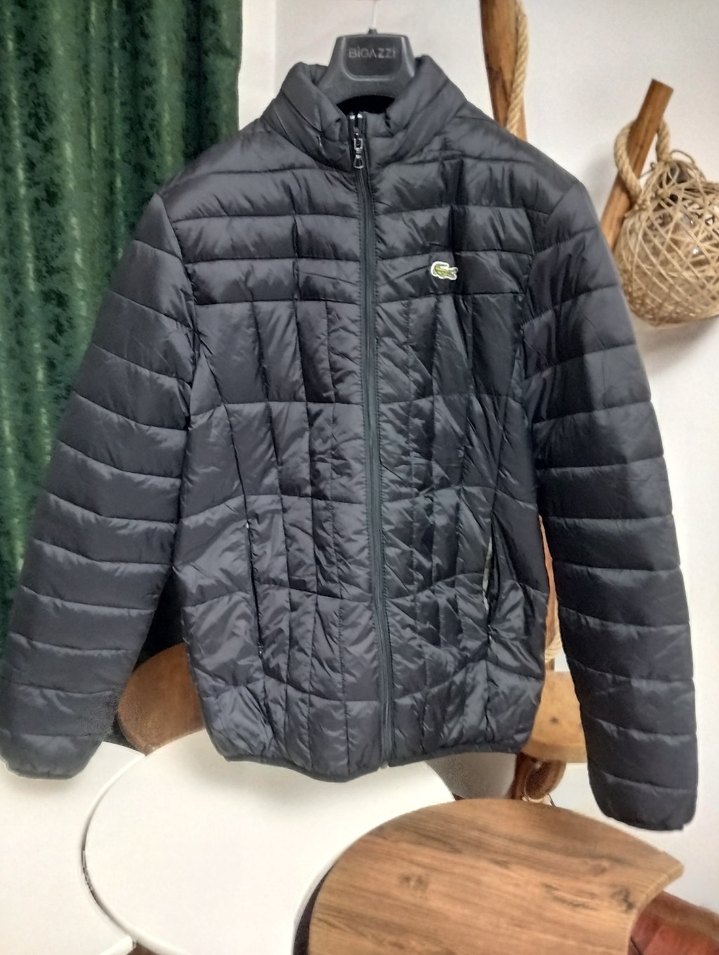 Siyah Erkek dik yaka kapitone Mont - Görsel 3