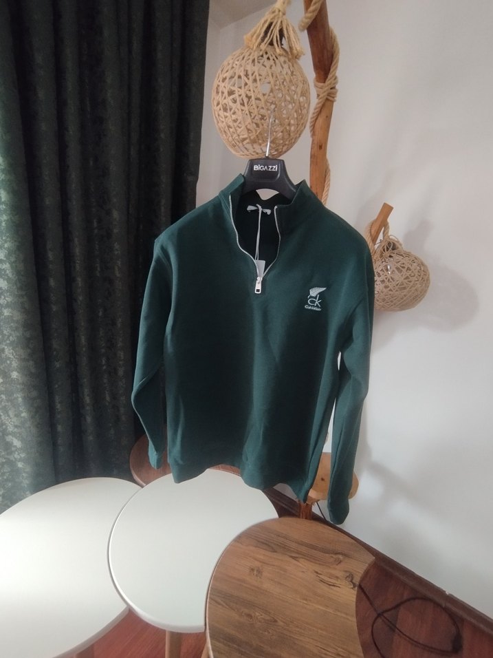 Erkek Siyah Yarım Fermuarlı Sweatshirt - Görsel 2