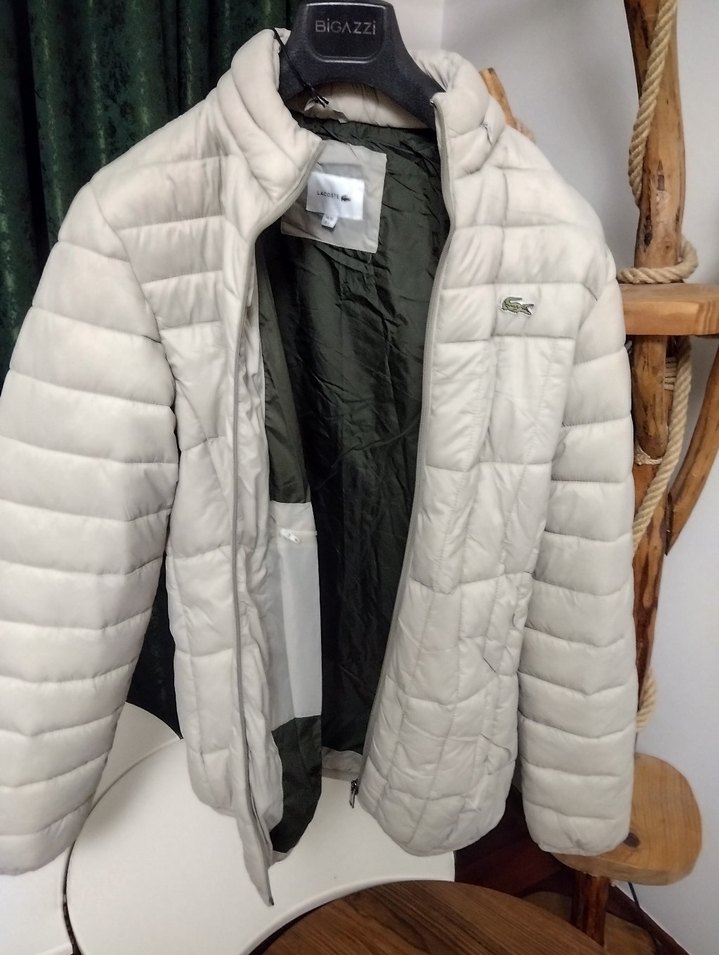 taş rengi erkek dik yaka kapitone mont - Görsel 2