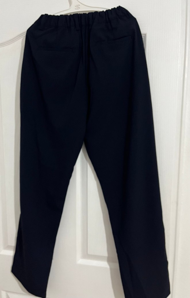 Erkek Siyah Pilili Salaş Kumaş Pantolon - Görsel 2