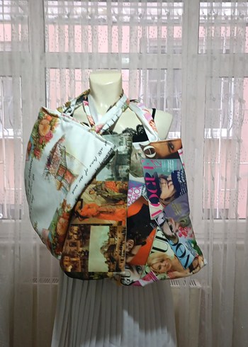 Desenli Çok Renkli Kadın Omuz Çantası - Görsel 3