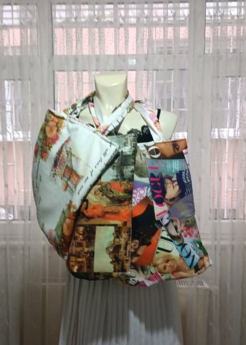 Desenli Çok Renkli Kadın Omuz Çantası - Görsel 4