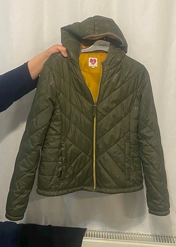 Koton Kapüşonlu, Fermuarlı Yeşil Kadın Ceket - Görsel 2