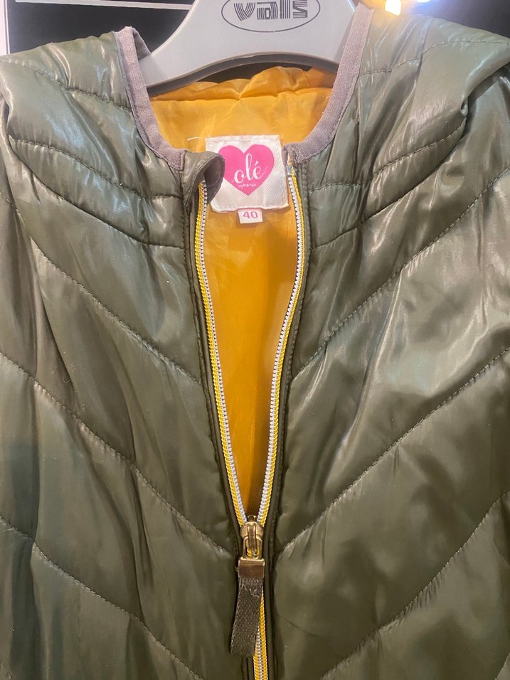 Koton Kapüşonlu, Fermuarlı Yeşil Kadın Ceket - Görsel 3