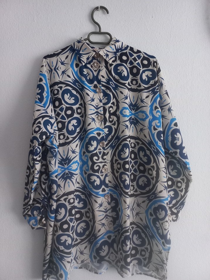 Bohem Uzun Kollu Düğmeli Kadın Gömlek - Görsel 2