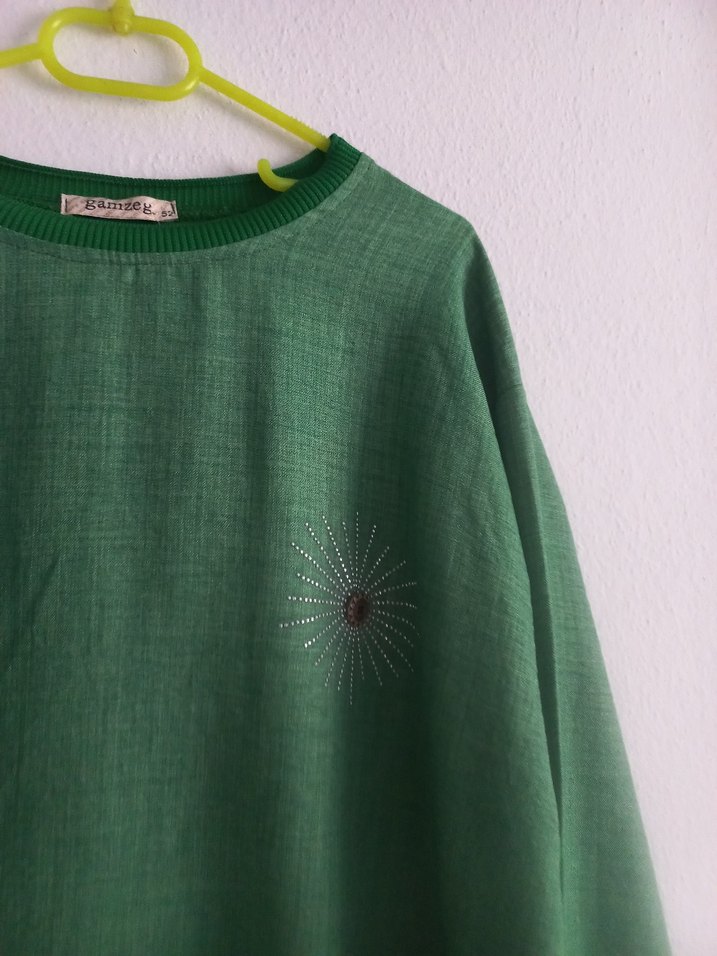 Yeşil Kadın Keten Tunik - Görsel 3