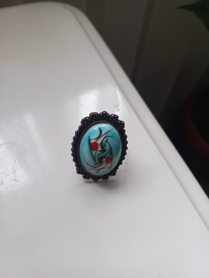 Turkuaz Boncuklu Bohem Kadın İznik çini Takı Seti - Görsel 5