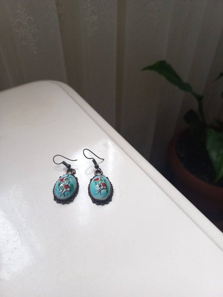 Turkuaz Boncuklu Bohem Kadın İznik çini Takı Seti - Görsel 3