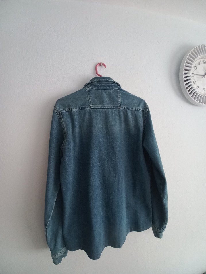 Düğmeli Mavi Denim Erkek Ceket - Görsel 5