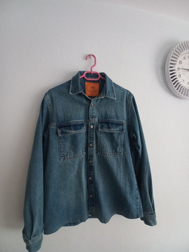 Düğmeli Mavi Denim Erkek Ceket - Görsel 2