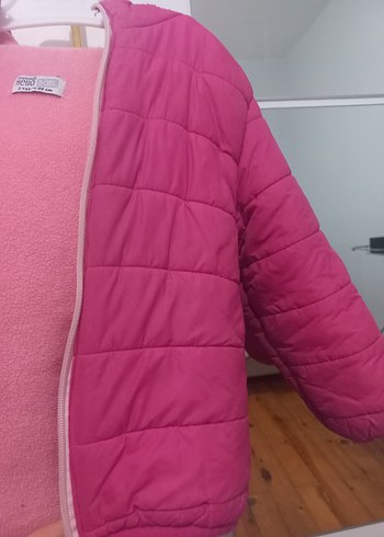 Kız Çocuk Pembe Fermuarlı Polar Mont - Görsel 6