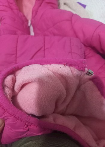 Kız Çocuk Pembe Fermuarlı Polar Mont - Görsel 7