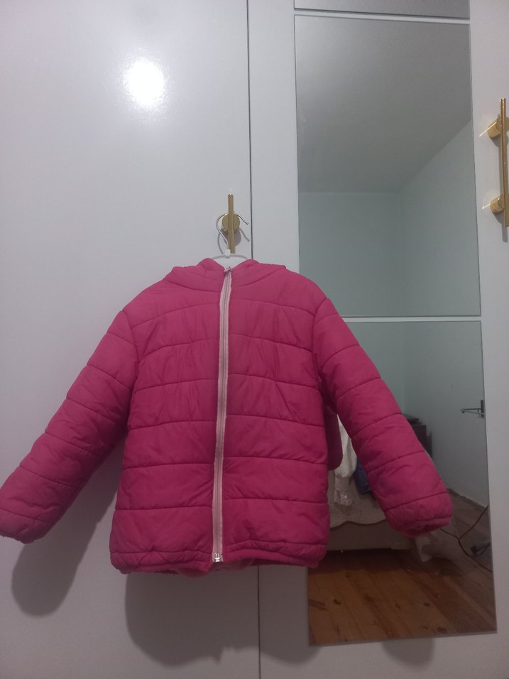 Kız Çocuk Pembe Fermuarlı Polar Mont - Görsel 2