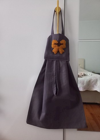 Gri Punch Nakışlı Poşetlik - Görsel 3