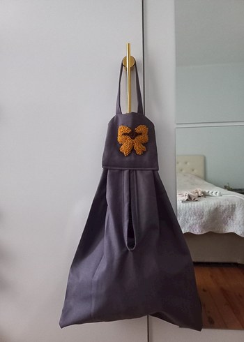 Gri Punch Nakışlı Poşetlik - Görsel 2