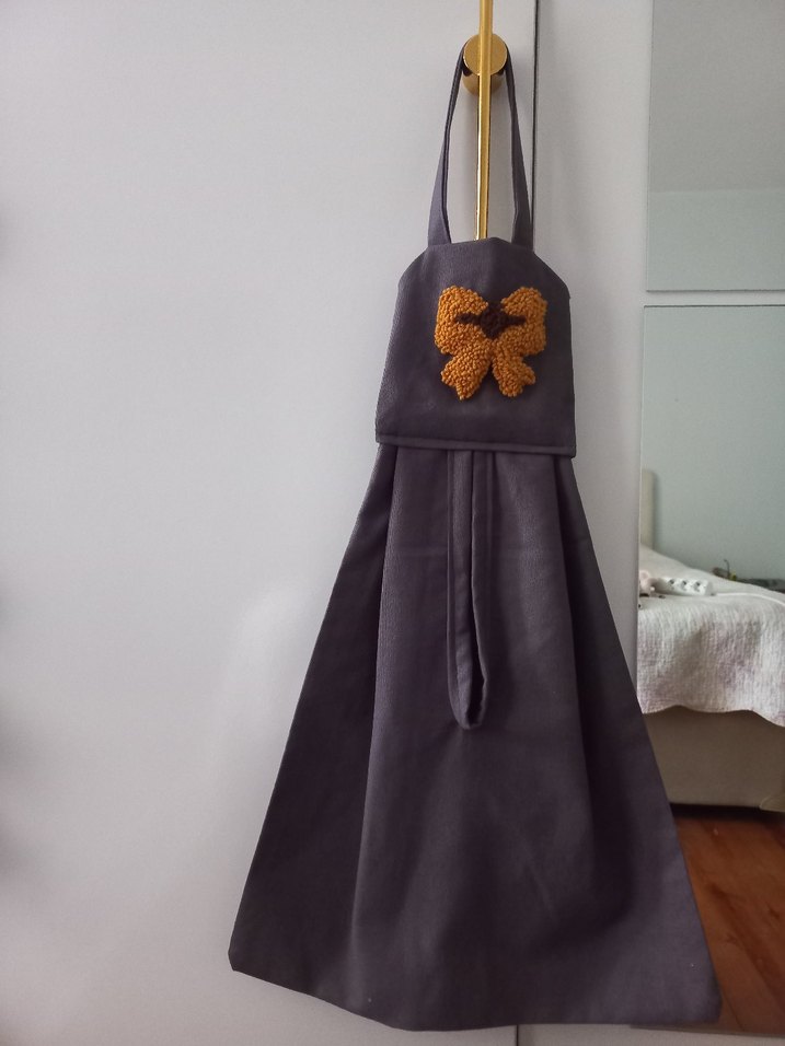 Gri Punch Nakışlı Poşetlik - Görsel 4