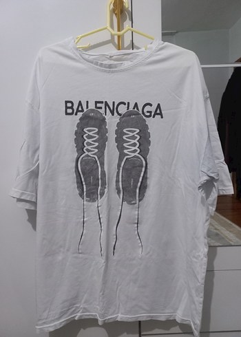 Beyaz Balenciaga Baskılı Erkek Tişört - Görsel 2