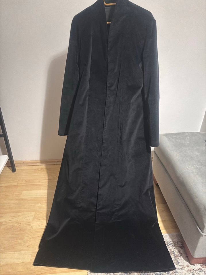 Kadife uzun ceket - Görsel 2