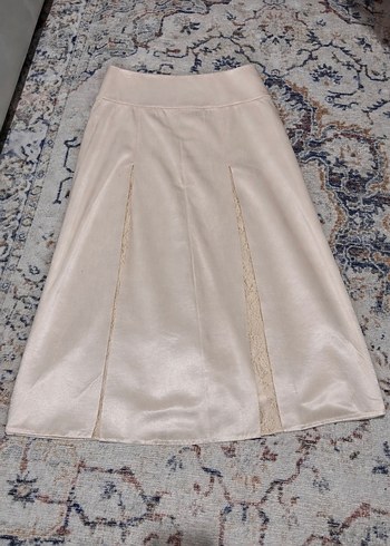 Bej dantel detaylı Kadın Blazer Ceket etek takım - Görsel 3