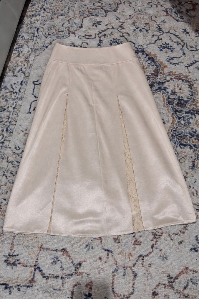 Bej dantel detaylı Kadın Blazer Ceket etek takım - Görsel 3