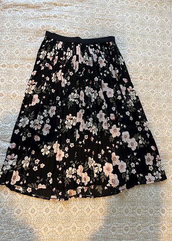 Bohem Çiçek Desenli Uzun Pilili Etek - Görsel 2